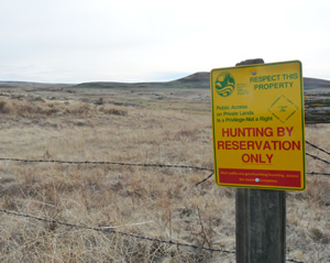 Typical Hunt by Reservation shown on a property line