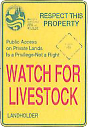 WATCH FOR LIVESTOCK